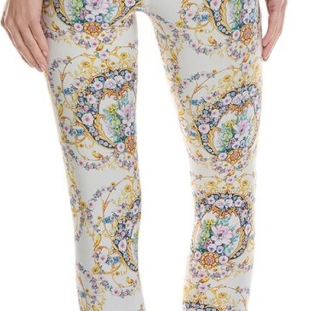 Terez Womens Size XS Gold Baroque Duoknit Leggings NWT - Picture 3 of 9